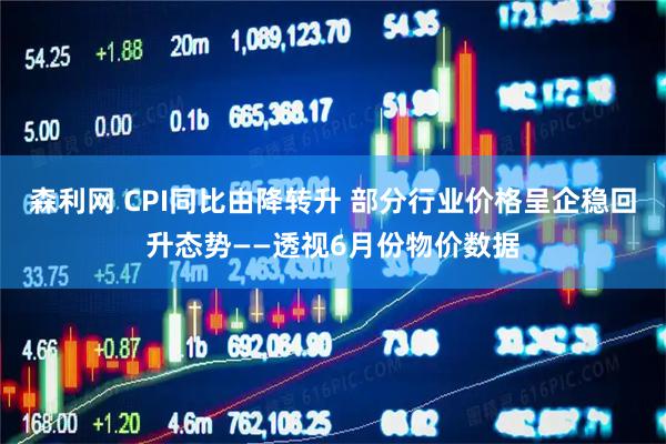 森利网 CPI同比由降转升 部分行业价格呈企稳回升态势——透视6月份物价数据