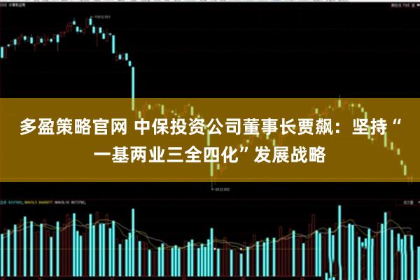 多盈策略官网 中保投资公司董事长贾飙：坚持“一基两业三全四化”发展战略