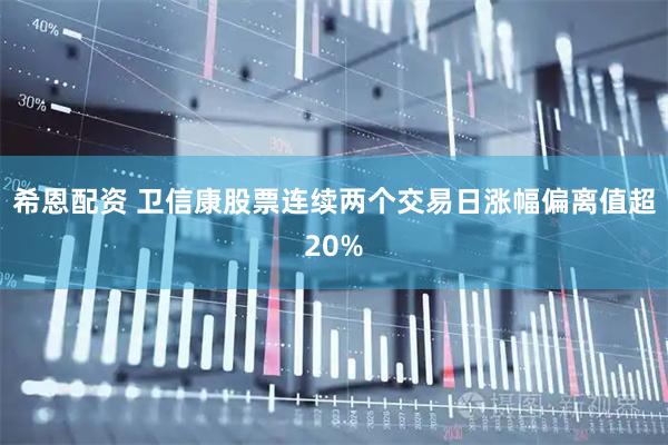 希恩配资 卫信康股票连续两个交易日涨幅偏离值超20%