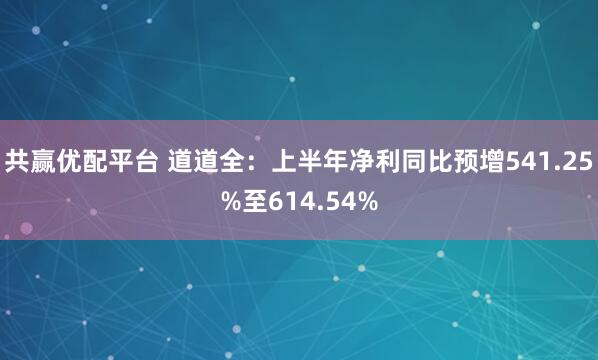 共赢优配平台 道道全：上半年净利同比预增541.25%至614.54%