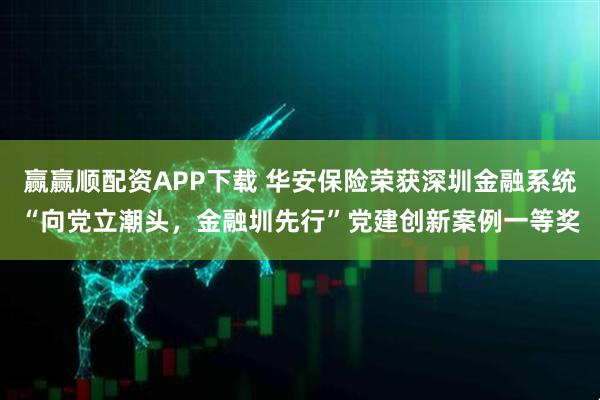 赢赢顺配资APP下载 华安保险荣获深圳金融系统“向党立潮头，金融圳先行”党建创新案例一等奖
